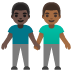 👨🏿‍🤝‍👨🏾 men holding hands: dark skin tone, medium-dark skin tone display on Google